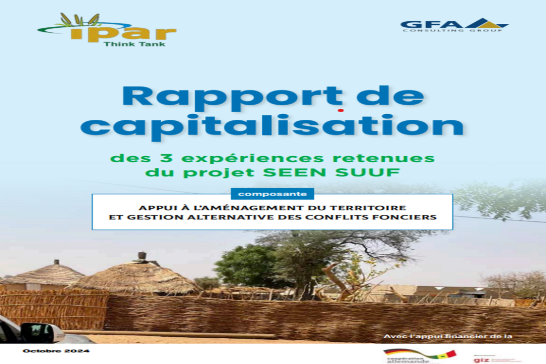 Le consortium GFA-IPAR capitalise les expériences du projet SEEN SUUF
